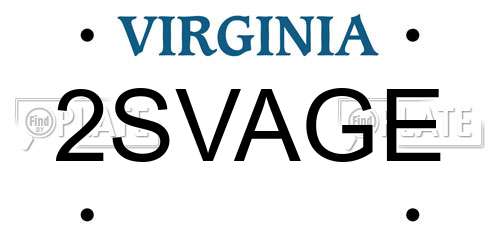 2SVAGE Virginia License Plate