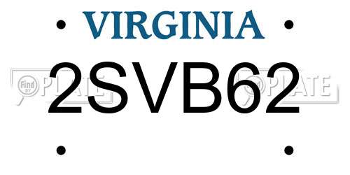 2SVB62 Virginia License Plate