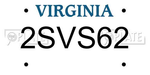 2SVS62 Virginia License Plate