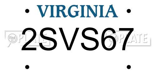 2SVS67 Virginia License Plate