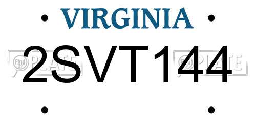 2SVT144 Virginia License Plate