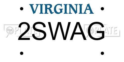 2SWAG Virginia License Plate
