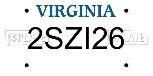 2SZI26 Virginia License Plate