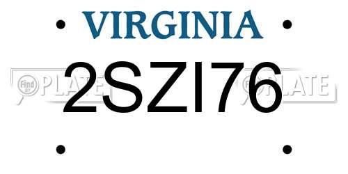 2SZI76 Virginia License Plate