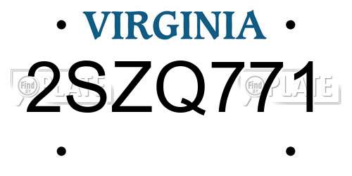 2SZQ771 Virginia License Plate