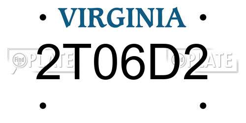 2T06D2 Virginia License Plate