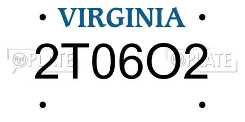 2T06O2 Virginia License Plate