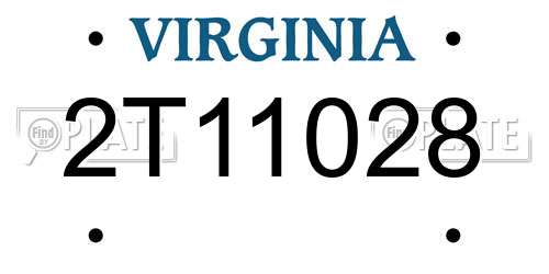 2T11028 Virginia License Plate
