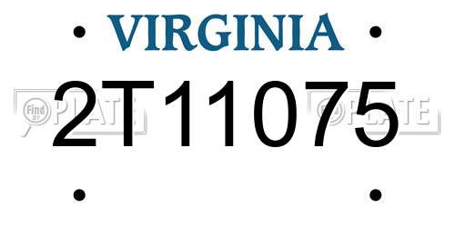 2T11075 Virginia License Plate