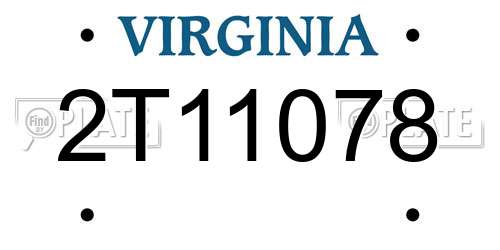 2T11078 Virginia License Plate
