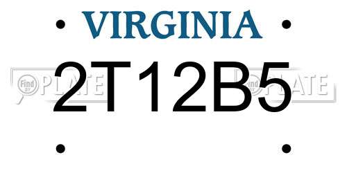 2T12B5 Virginia License Plate