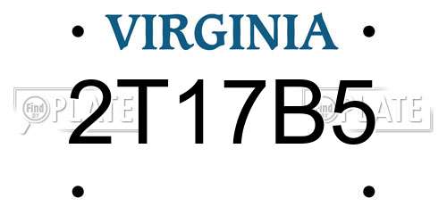 2T17B5 Virginia License Plate