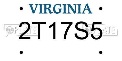 2T17S5 Virginia License Plate