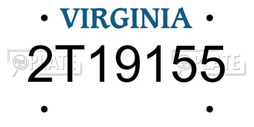 2T19155 Virginia License Plate