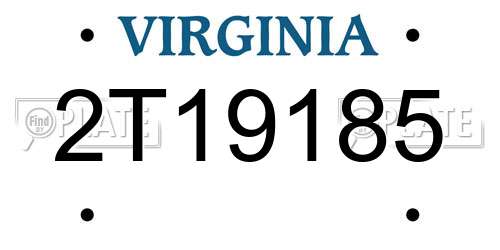2T19185 Virginia License Plate
