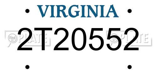 2T20552 Virginia License Plate