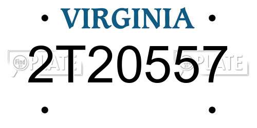 2T20557 Virginia License Plate