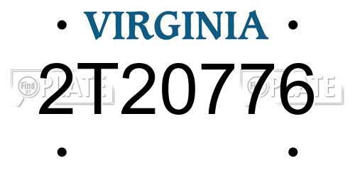 2T20776 Virginia License Plate