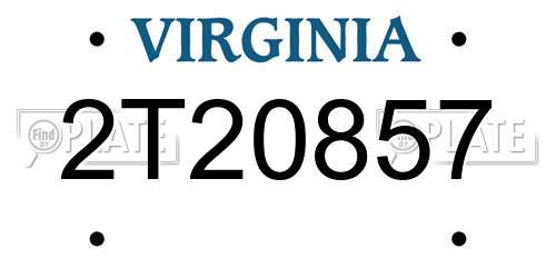 2T20857 Virginia License Plate