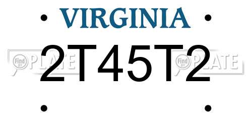 2T45T2 Virginia License Plate