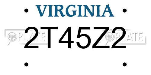 2T45Z2 Virginia License Plate