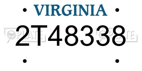 2T48338 Virginia License Plate