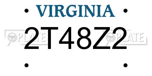 2T48Z2 Virginia License Plate