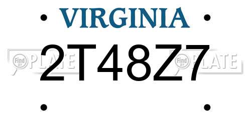 2T48Z7 Virginia License Plate