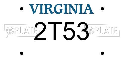 2T53 Virginia License Plate