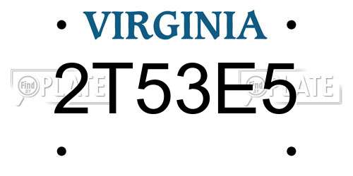 2T53E5 Virginia License Plate