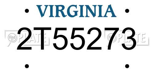 2T55273 Virginia License Plate