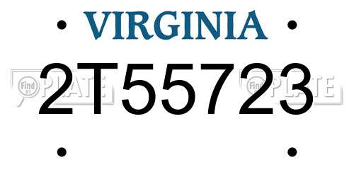 2T55723 Virginia License Plate