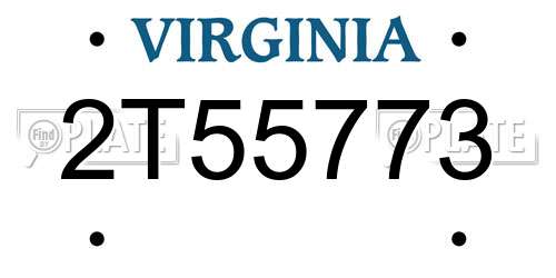 2T55773 Virginia License Plate