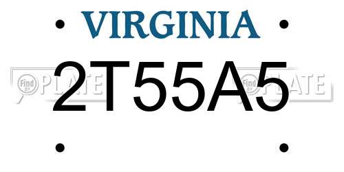2T55A5 Virginia License Plate