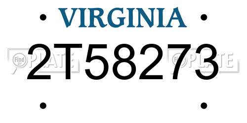 2T58273 Virginia License Plate