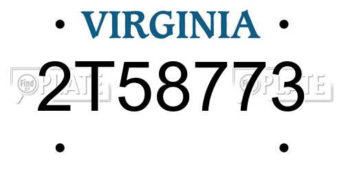 2T58773 Virginia License Plate