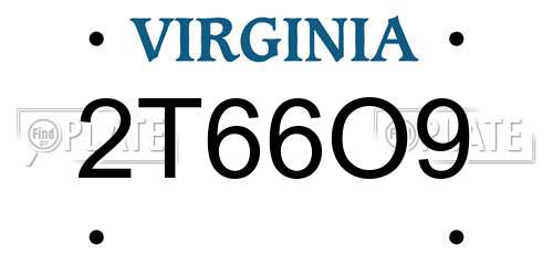 2T66O9 Virginia License Plate