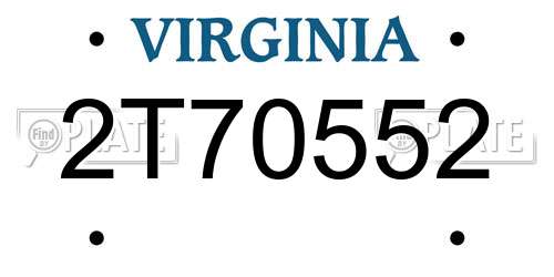 2T70552 Virginia License Plate