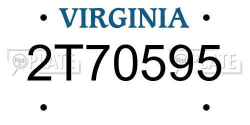 2T70595 Virginia License Plate