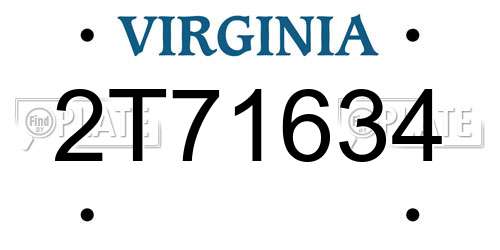2T71634 Virginia License Plate