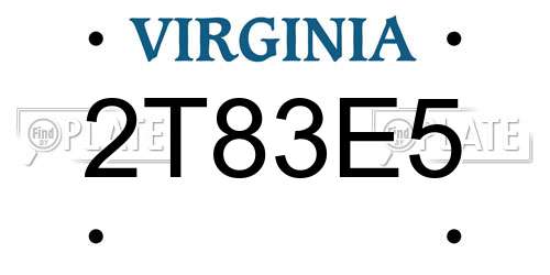 2T83E5 Virginia License Plate