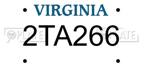 2TA266 Virginia License Plate