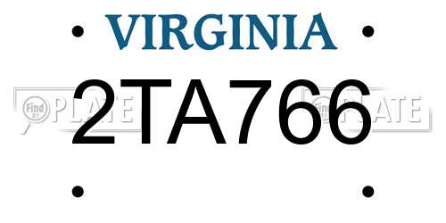 2TA766 Virginia License Plate