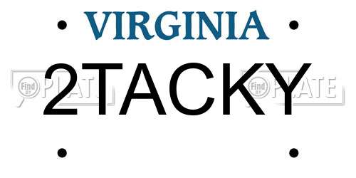 2TACKY Virginia License Plate