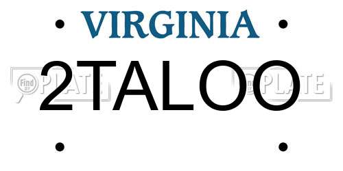 2TALOO Virginia License Plate