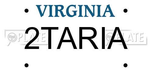 2TARIA Virginia License Plate