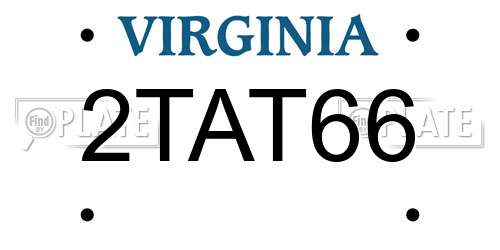 2TAT66 Virginia License Plate