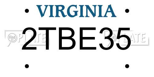 2TBE35 Virginia License Plate