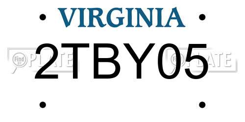 2TBY05 Virginia License Plate