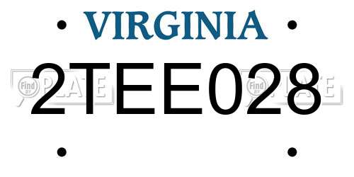2TEE028 Virginia License Plate